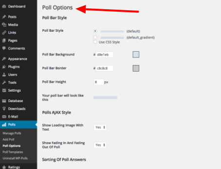 Click wp poll option Click wp poll option