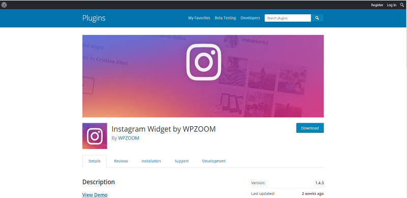 Instagram Widget by WPZOOM