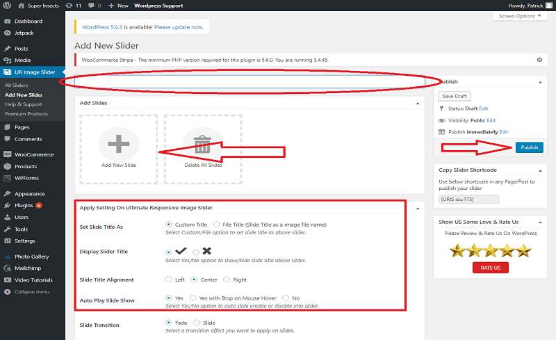 Ultimate Responsive Image Slider Settings