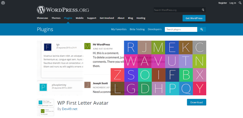 WP First Letter Avatar