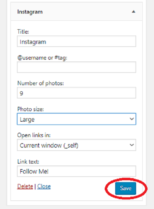 Wp Instagram Widget Settings