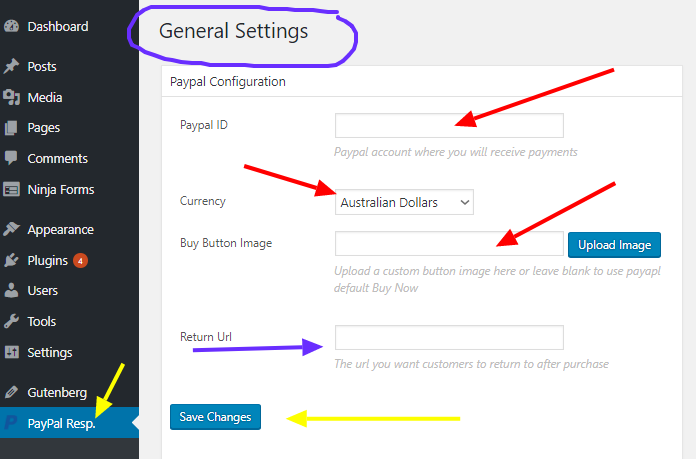 First step is to design the module by heading off to the PayPal Responder tab that shows up in your administrator menu.