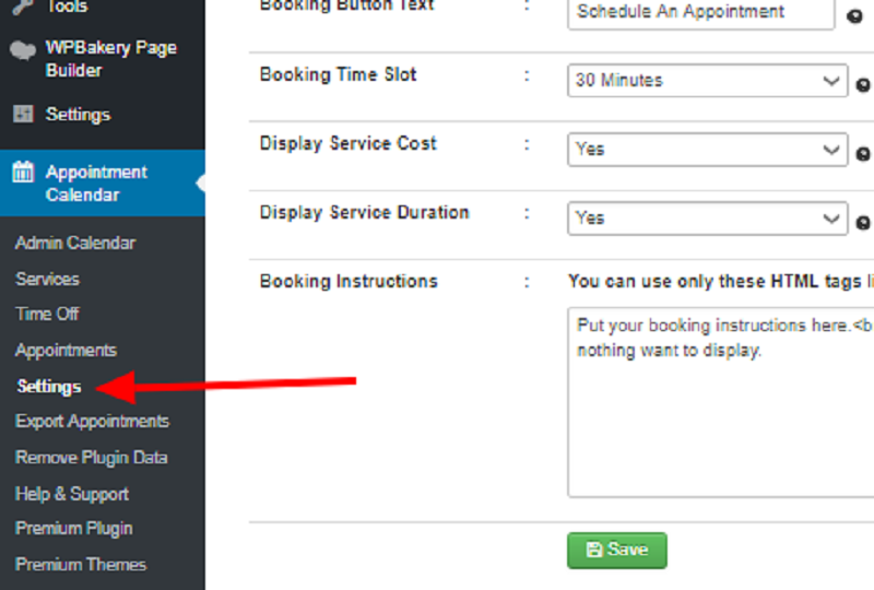 Appointment Calendar Setup