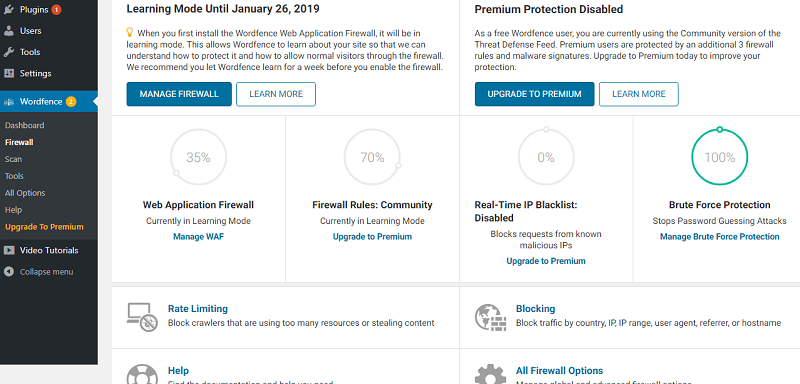 Manage Wordfence Firewall