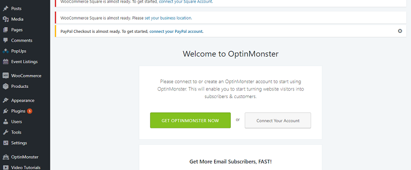 OptinMonster Admin Dashboard