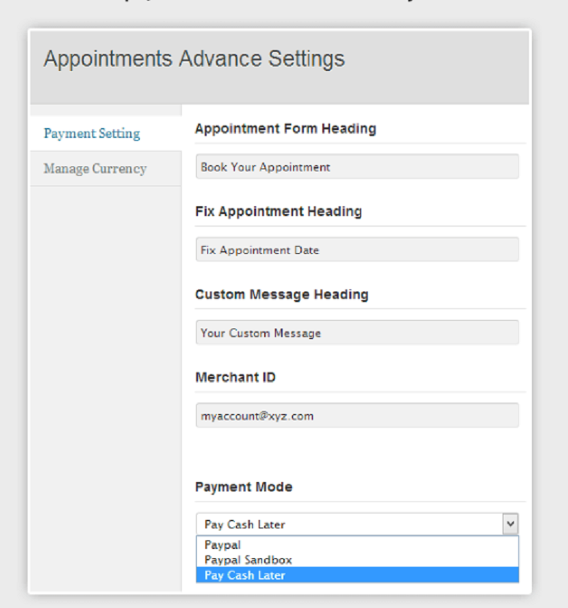 Payment Modes