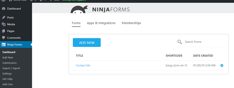 Setup Ninja Forms