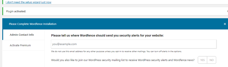 Setup Wordfence Security