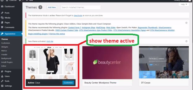 Show the Active Theme Show the Active Theme