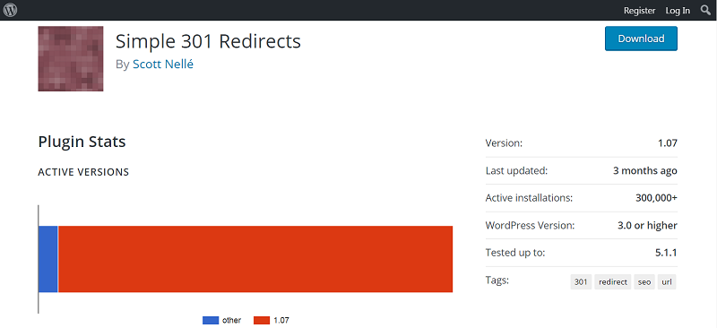 Simple 301 Redirects Plugin