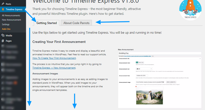 Timeline Express Plugin Settings