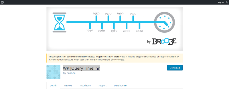 WP JQuery Timelinr Plugin