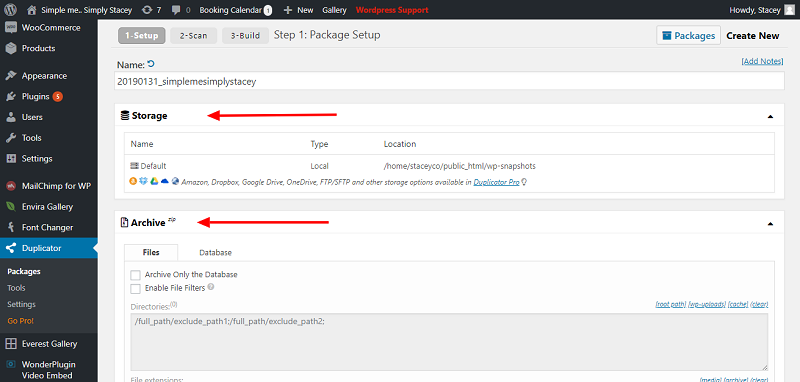 Duplicator Plugin Storage File