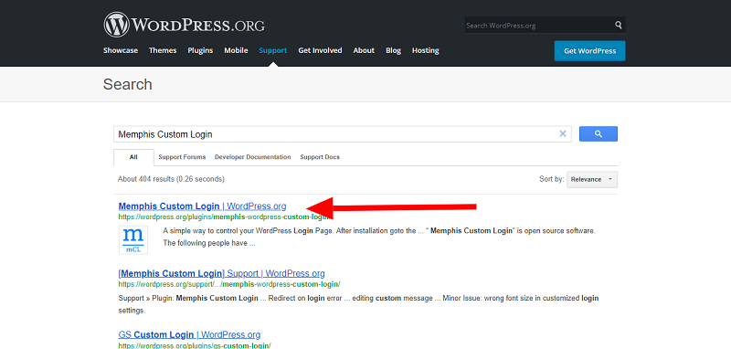 Memphis Custom Login Plugin Search