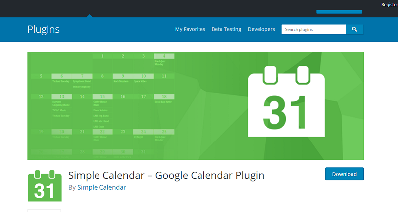 Simple Calendar Plugin