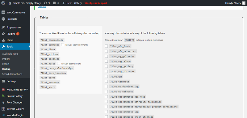 WP-DB-Backup Setup