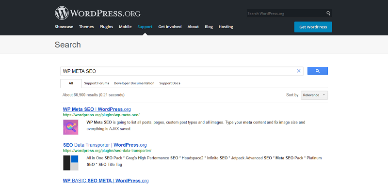 WP Meta SEO Plugin Search