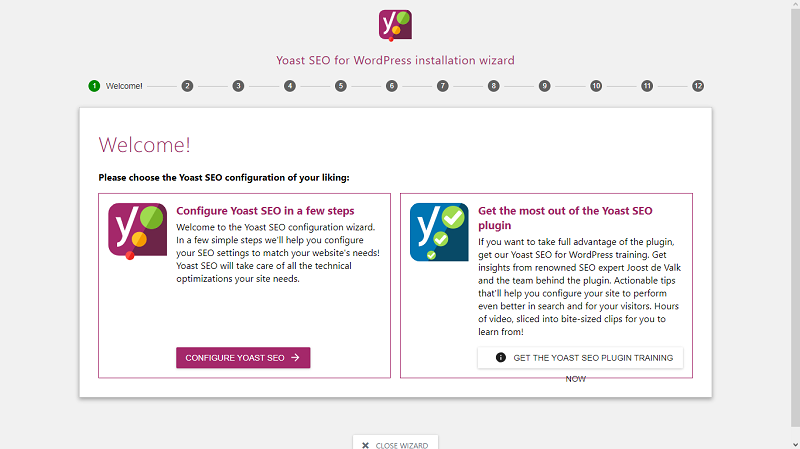 Yoast SEO Configuration Wizard