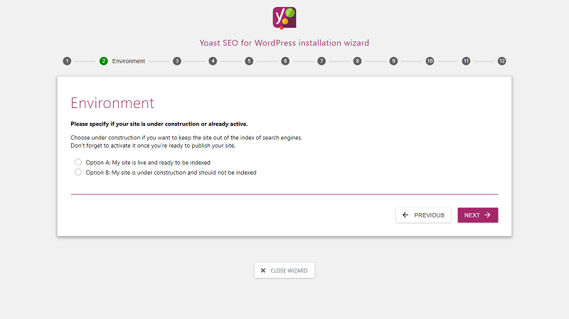 Yoast SEO Configure Settings