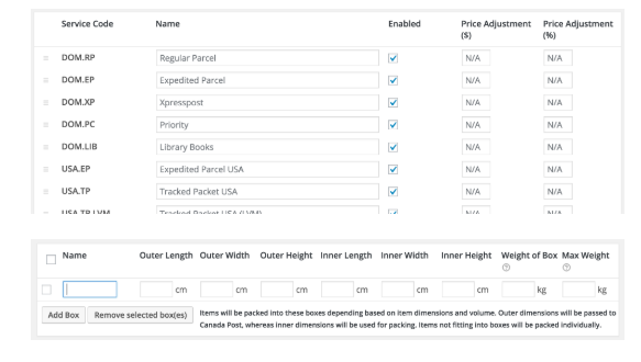 Canada Post Shipping Method