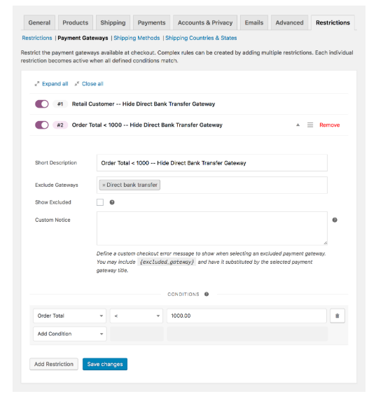 Conditional Payment Gateways Conditional Payment Gateways