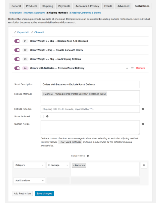 Conditional Shipping Methods