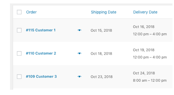 Order Delivery delivery range Order Delivery delivery range