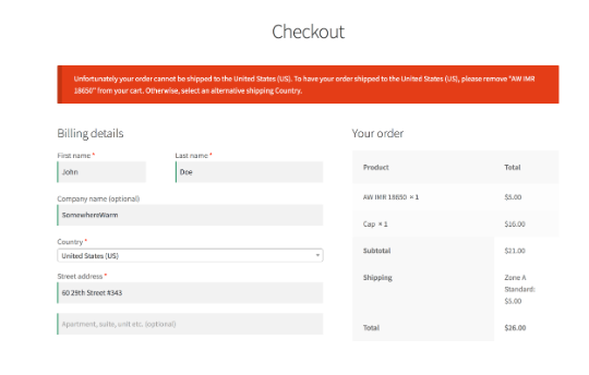 Restrict Shipping Countries & States Restrict Shipping Countries & States