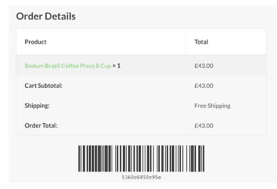 WooCommerce Order Barcodes