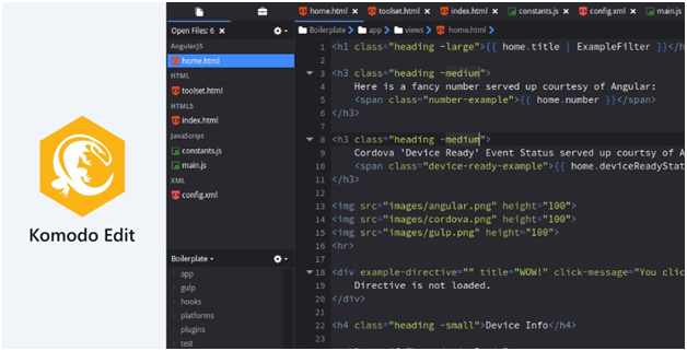 Komodo Edit is a popular open-source tool for text editing Komodo is considered an IDE by itself