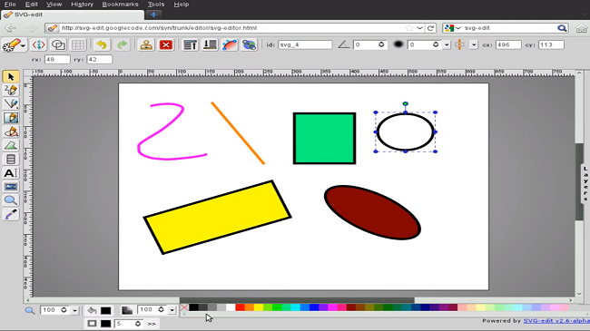 SVG-Edit has a very similar UI to MS paint