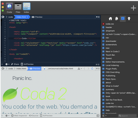 Coda is for the Mac Lovers out there Coda is even available as an iOS app