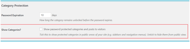Categories Protection Client portal WordPress