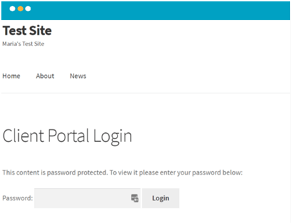 Test Site Client portal WordPress