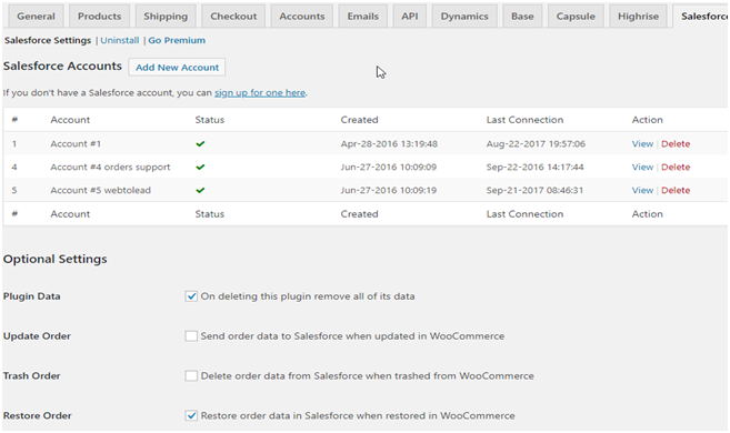 Woo sales-force integration