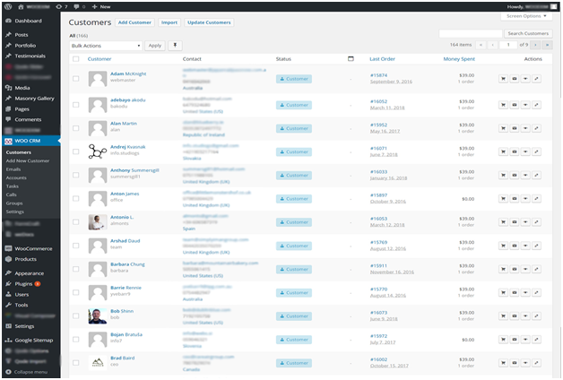Woocommerce CRM