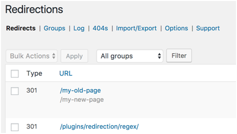 WordPress redirection Plugin