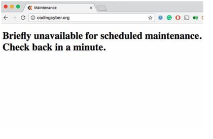 Briefly Unavailable For Scheduled Maintenance Error