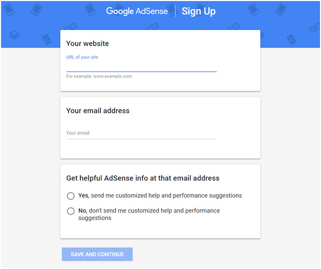 Adsense signup