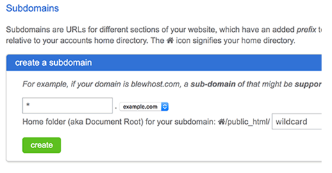 Create Subdomain