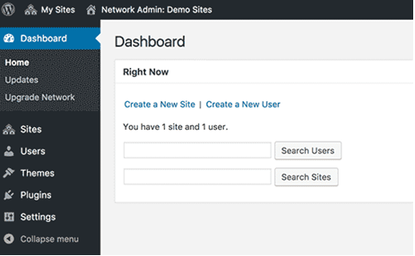 Network Admin Dashboard Setting