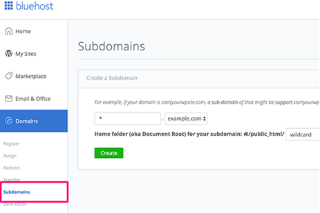 Subdomain Creation