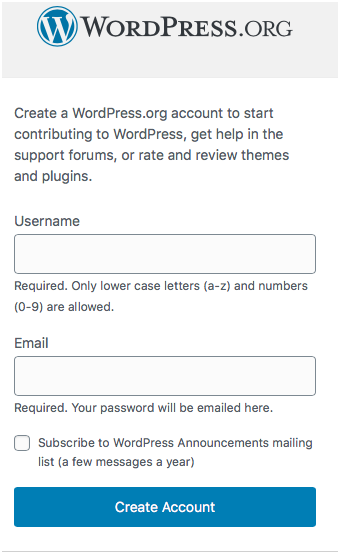 Wordpress login page