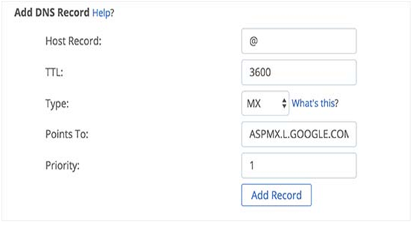 Add DNS Record Add DNS Record