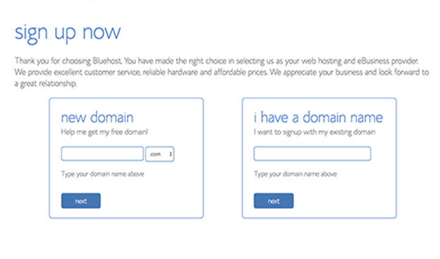 Bluehost Sign up Form Bluehost Sign up Form