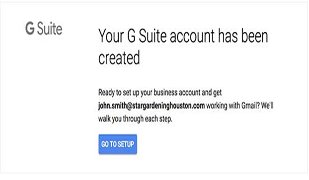 G Suite Account Created