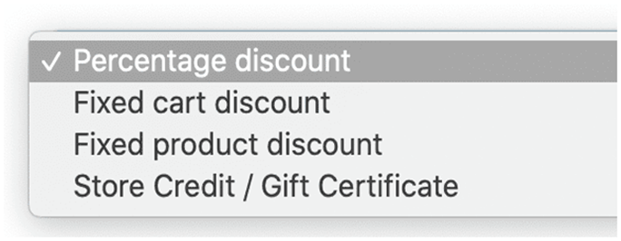 Percentage discount Percentage discount