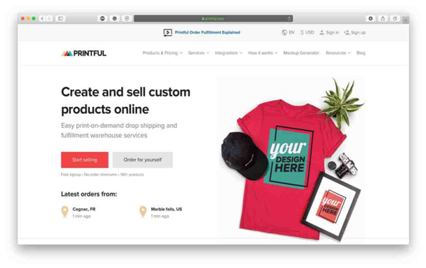 Printful integration dropshipping plugins