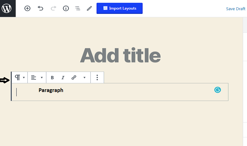 Add Paragraph Block