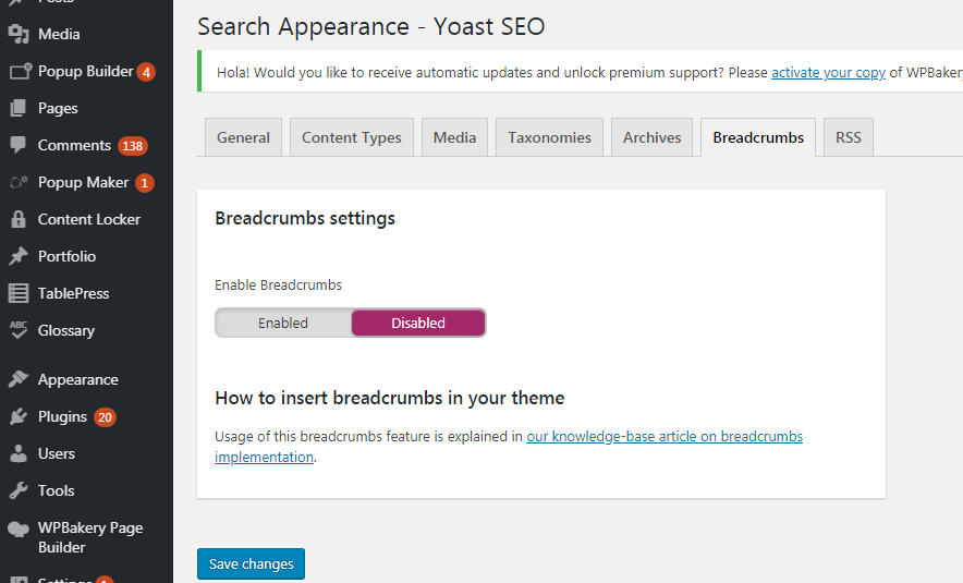 Yoast Breadcrumbs